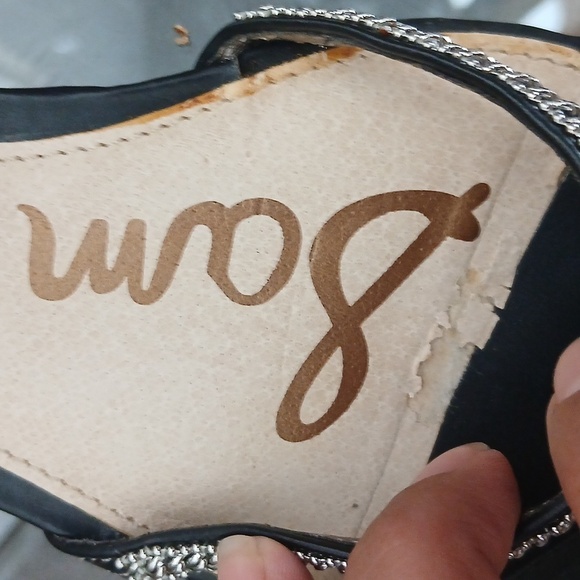 Sam Edelman black chained strappy sandals size 8 - Picture 11 of 14